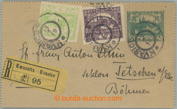 233817 - 1919 CZL1, letter-card Hradčany 20h green, paper grey, with