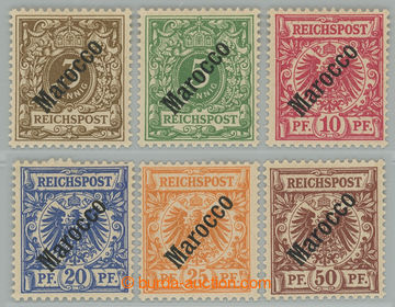 233850 - 1899 NEVYDANÉ / Mi.I-VI, Krone / Adler 3Pf - 50Pf s přetis