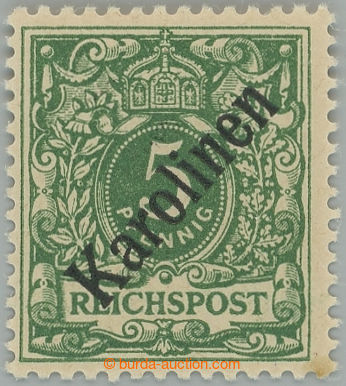 233908 - 1899 Mi.2I, Krone 5Pf opálově zelená, přetisk 48º; lehk