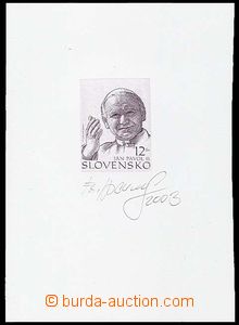 23391 - 2003 PLATE PROOF  John Paul II. in violet color with signatu