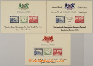 233921 - 1939-1940 AS9b, AS9c, AS10d, comp. 3 pcs of miniature sheets