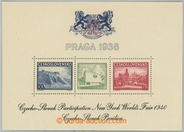 233923 - 1940 AS9d, aršík Praga 1938, výstava NY 1940, zelený pav