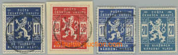 233977 - 1918 Pof.SK1-2, 10h and 20h on cut-square + used stamp. 10h 