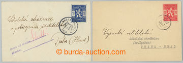 233979 - 1918 comp. of 2 letters sent to Sokol strážnice, 1x franke