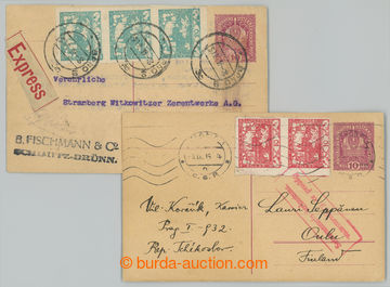 233989 - 1919 CPŘ5, rakouská dopisnice Znak 10h, 2ks, 1x zaslaná v