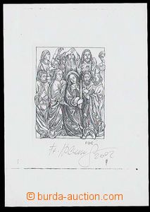 23400 - 2002 PLATE PROOF gravure from FDC (Madona), signature of aut