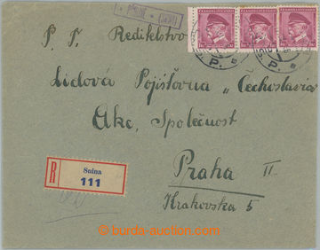 234052 - 1936 PČOLINÉ (Snina) (Geb.2253/5), R-dopis vyfr. 3x Pof.30