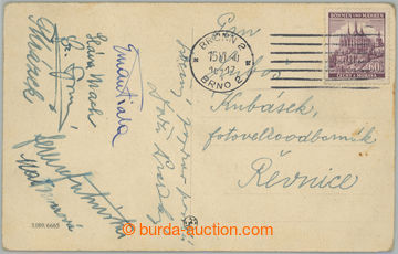 234110 - 1940 ACTORS / postcard with signatures prvorepublikových of