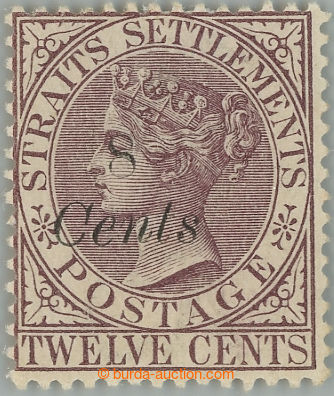 234174 - 1884 SG.75, Viktorie 12C fialová s přetiskem 8 CENTS; bezv