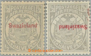 234185 - 1892 SG.10, 10a, TRANSWAAL Znak ½P šedá s červeným SWAZ