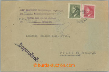 234218 - 1943 DODATEČNĚ ZAPSANÁ R-ZÁSILKA / vyfr. dopis s rámeč