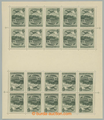 234224 - 1951 Pof.TL L33, Spa 6Kčs green, whole printing sheet with 