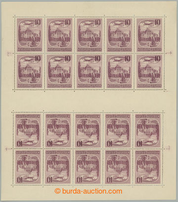 234225 - 1951 Pof.TL L34, Spa 10Kčs purple-red, whole printing sheet