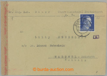 234231 - 1942 GHETTO TEREZÍN - ŠVÝCARSKO / dopis adresovaný do Š