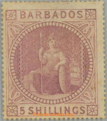 234268 - 1873 SG.64, Britannia 5Sh dull rose; vzácná známka s pův