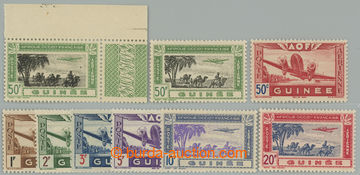 234308 - 1942 Dallay.17b, Airmail 50F with DOUBLE PRINT of black cent