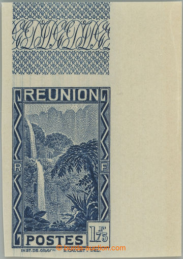 234315 - 1933 Yv.143Aa, Waterfall 1,75F blue imperforated, UR corner 
