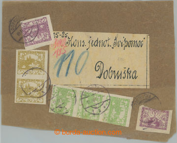 234317 - 1919 adresní výstřižek z balíku zaslaný v místě, vyf