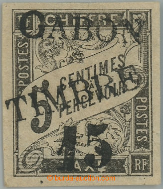 234347 - 1889 Yv.11, overprint postage-due 15c/5c black, overprint GA