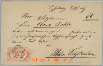 234371 - 1867 Reg letter to Hranic, franked with franking 5 Kreuzer (