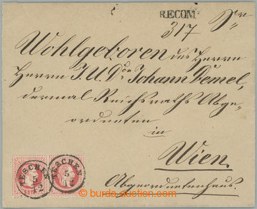 234376 - 1867 R-dopis zaslaný do Vídně, vyfr. 4-násobnou frankatu