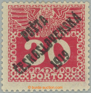 234388 -  Pof.70, Large numerals 30h red, overprint type III.; hinged