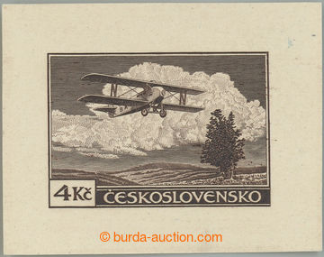 234429 -  PLATE PROOF  print original gravure values 4CZK in brown co