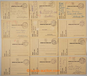 234534 - 1939 POLISH CAMPAIGN / comp. 12 pcs of PC Slovak FP, from th
