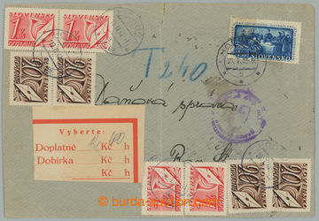 234551 - 1943 insufficiently franked kyvadlový letter sent to tax of