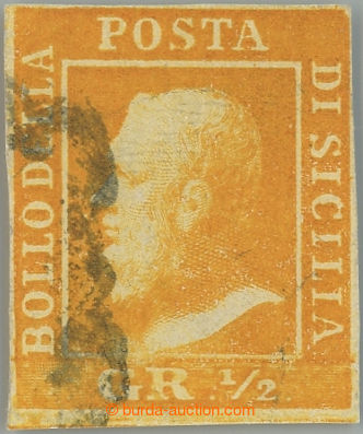 234570 - 1859 Sass.2, Ferdinand II. ½Gr oranžová; pěkný kus s at