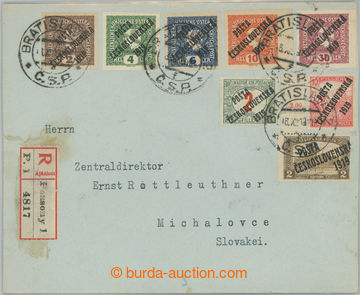 234577 - 1919 Reg letter franked with. 8 stamp. issue POŠTA / ČESKO