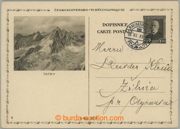 234591 - 1938 CDV67/4 Tatry, předběžná čs. dopisnice TGM 1,20Kč
