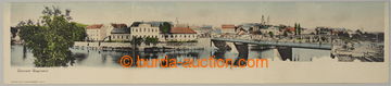 234594 - 1908 UZHHOROD třídílná colored panoramic postcard, centr