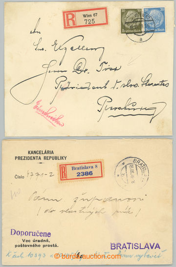 234607 - 1939-1940 comp. of 2 dopisů: 1x Reg letter sent Kancelář