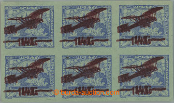 234608 -  PLATE PROOF  triple overprint 14CZK in brown color on/for b