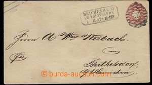 23462 - 1867 postal stationery cover 1Gr with frame cancel. Reichenb