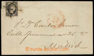 23470 - 1851 folded letter with 6c, Mi.6 with cross cancel. suppleme