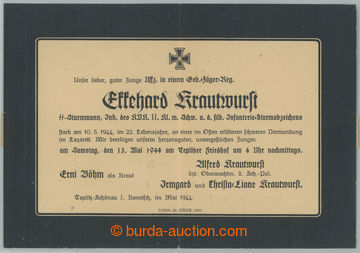 234792 - 1944 FUNERÁLIE / PARTE - NAZISM mourning card member SS fro