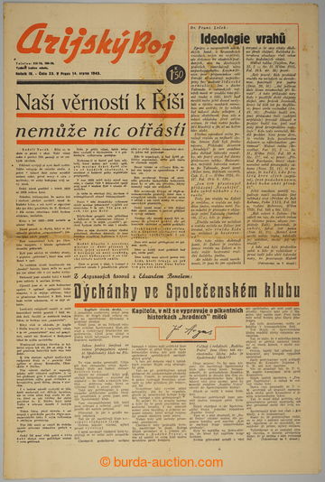 234795 - 1943 BOHEMIA-MORAVIA / newspaper ARIJSKÝ BOJ from 14. 8. 19