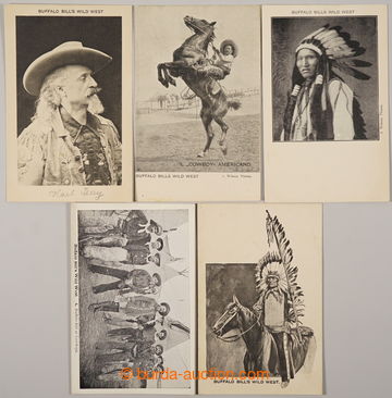 234857 - 1905-1906 BUFFALO BILL Wild West Show, sestava 5ks pohlednic