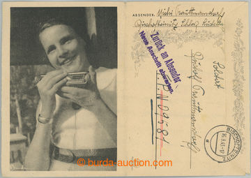 234882 - 1943 ZÜRUCK AN ABSENDER/Neue address to await, violet strai