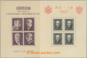 234887 - 1937-1938 Mi.Bl.4 a 7, aršíky Prezident Mościcki a 20 let