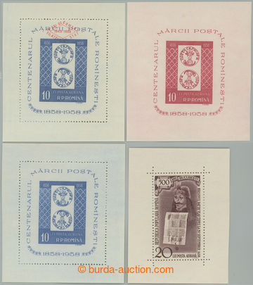 234888 - 1958-1959 Mi.Bl.40-42, 43, selection of 4 miniature sheets, 