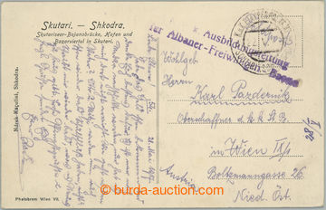 234897 - 1917 ALBÁNIE / SHKODRA pohlednice zaslaná PP, podací DR K