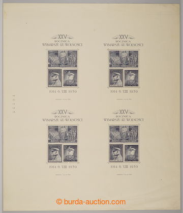 234990 - 1939 Mi.Bl.8, aršík 25. výročí svobody, kompletní nero