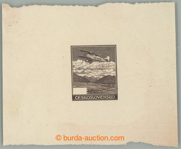 234994 -  PLATE PROOF  print original gravure UNISSUED stamps in dark
