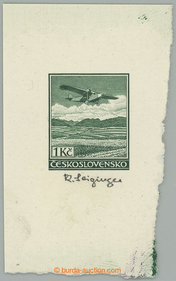 234997 -  ZT  otisk hotové rytiny vydané známky 1Kč, v původní 