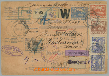 235046 - 1919 CPP11, whole international parcel card on/for valuable 