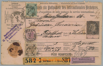 235072 - 1891 celá mezinárodní poštovní průvodka s přitištěn