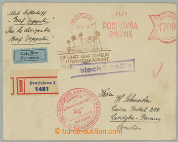 235100 - 1932 ZEPPELIN / 7. SÜDAMERIKAFAHRT  Reg and airmail letter 